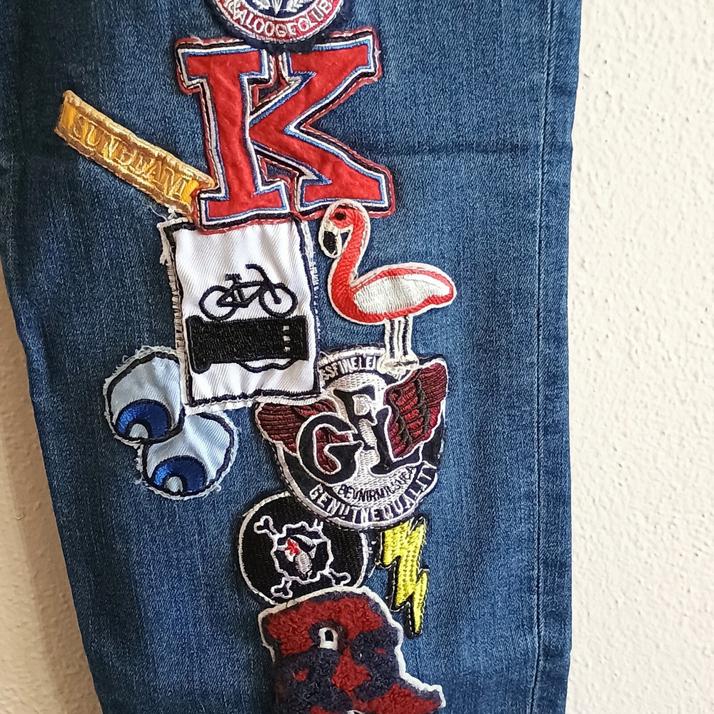 Vintage SP Black Label Size 30 Womens Skinny Denim Jeans W/ Patches - Picture 6 of 12